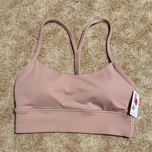 Lululemon Athletica Flow Y Nulu Blush Pink/Tan Sports Bra
